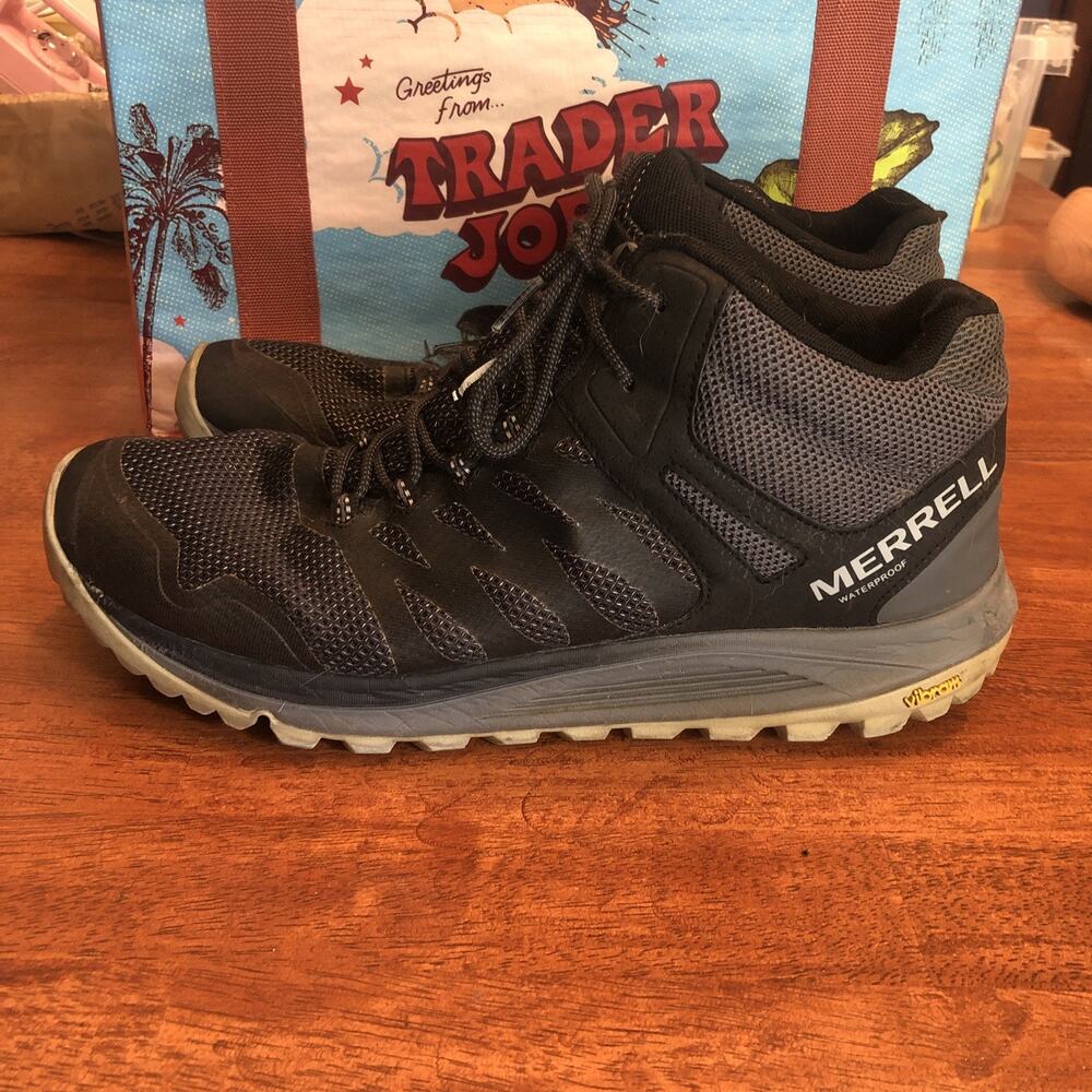 Merrell Nova 2 Mid Wp Black Grey Hike Trail Shoes Boots Mens 11